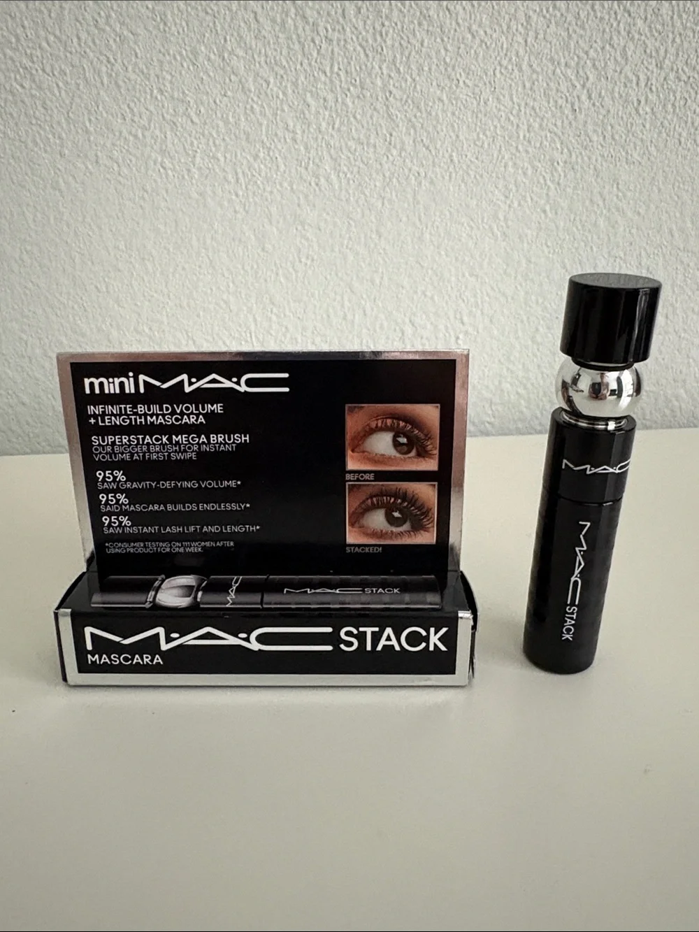 NWT / NIB MAC Cosmetics Mini Macstack Mascara - Black Stain